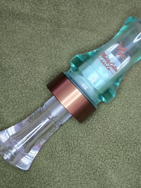 Transparent Teal acrylic mallard call