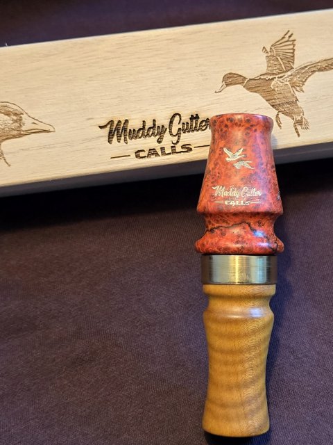 American burl ash and curly maple goose call